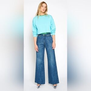 NOEND Denim Culotte Zip Wide Leg High Rise Jeans 29